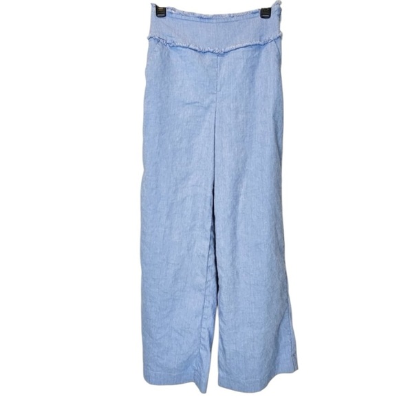 Express Wide Leg Super High Rise Linen Blend Pants Size 4 Short - Picture 6 of 9